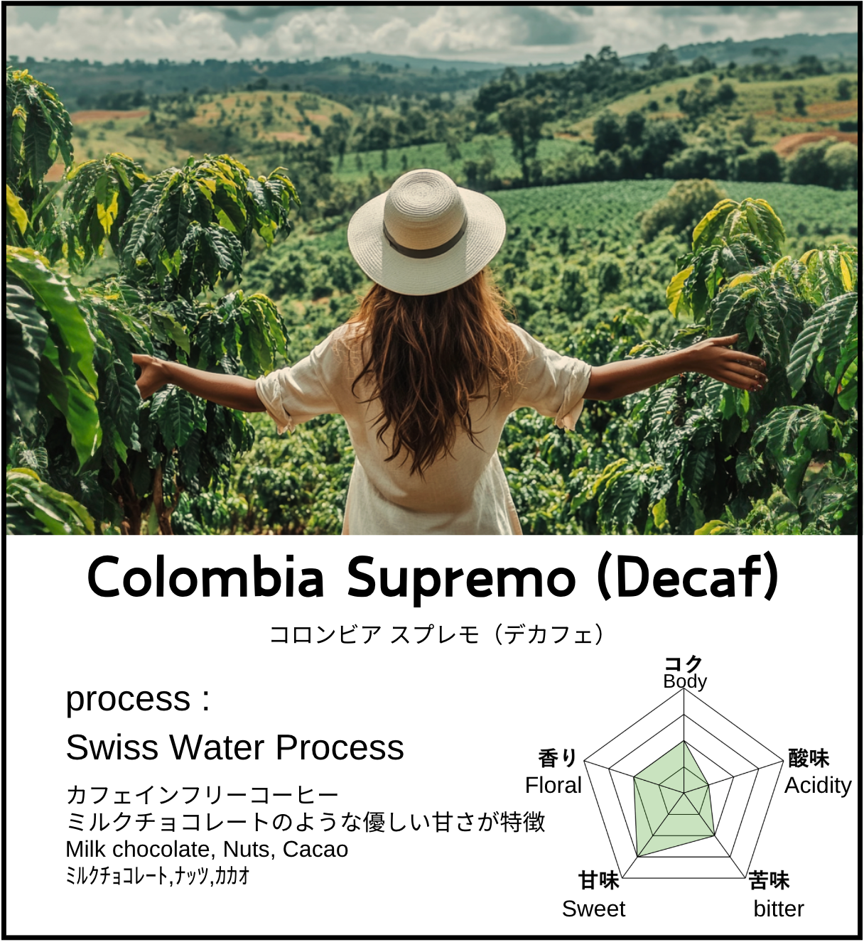 Colombia Supremo Caffeine-free (Decaf)